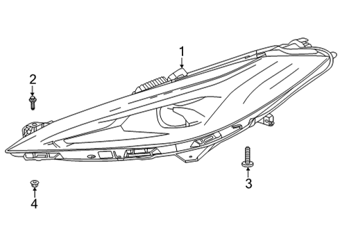 2022 Chevy Corvette Headlamp Components Diagram