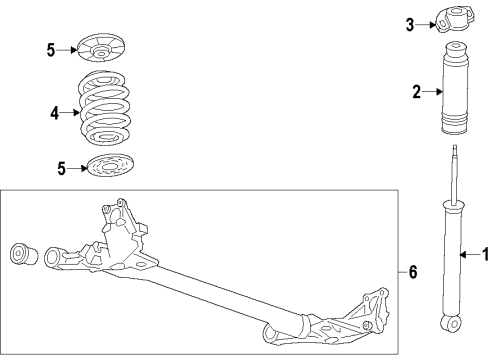 2012 Chevy Volt Rear Axle, Suspension Components Diagram