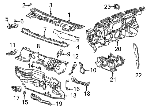 2023 GMC Hummer EV Pickup Cowl Diagram