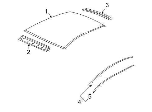 2006 Pontiac G6 Roof & Components, Exterior Trim Diagram