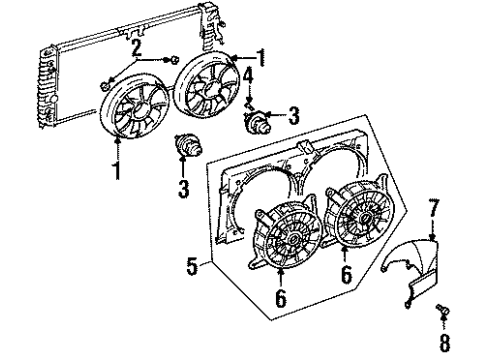 1999 Oldsmobile Cutlass Cooling System, Radiator, Water Pump, Cooling Fan Diagram