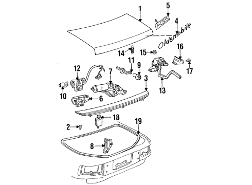 1994 Oldsmobile Achieva Trunk Lid Diagram