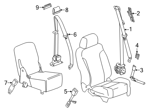 2016 Chevy Silverado 2500 HD Seat Belt Diagram