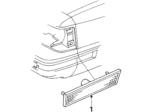 1987 Oldsmobile Cutlass Cruiser Front Lamps - Side Marker Lamps Diagram