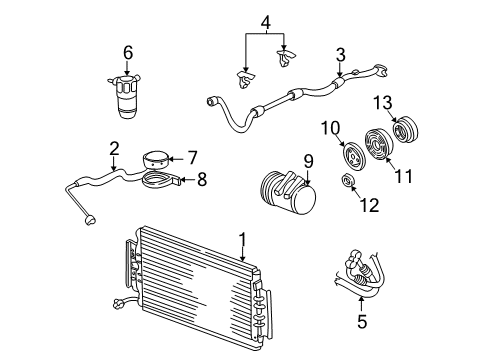 2005 Pontiac Grand Am A/C Condenser, Compressor & Lines Diagram
