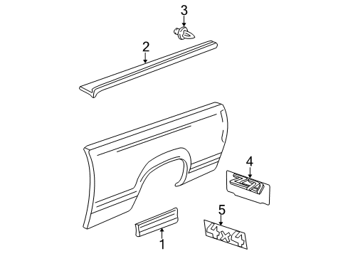 2001 Chevy Silverado 2500 HD Exterior Trim - Pick Up Box Diagram