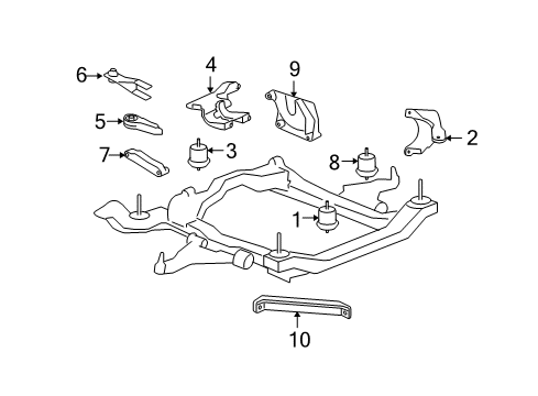 2017 Chevy Traverse Engine & Trans Mounting Diagram