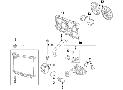2012 Chevy Caprice Cooling System, Radiator, Water Pump, Cooling Fan Diagram
