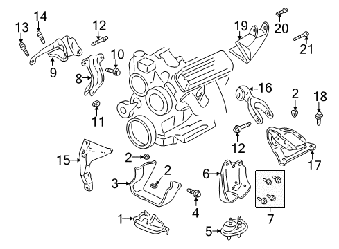 2000 Chevy Impala Motor Mount Bolt Diagram for 11517706