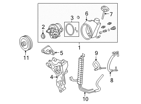 2013 Chevy Silverado 1500 P/S Pump & Hoses, Steering Gear & Linkage Diagram