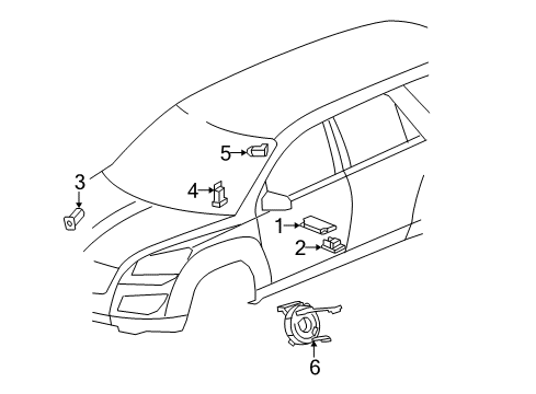 2012 Buick Enclave Air Bag Components Diagram