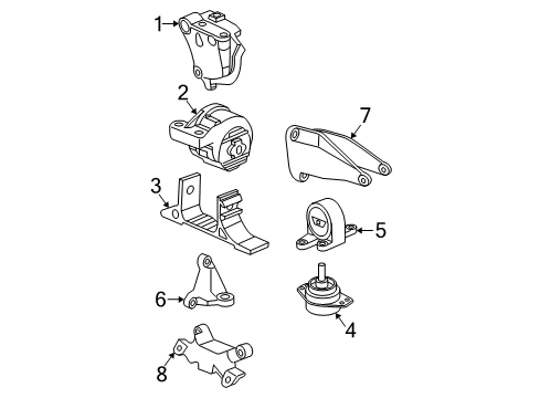 2007 Saturn Vue Engine & Trans Mounting Diagram