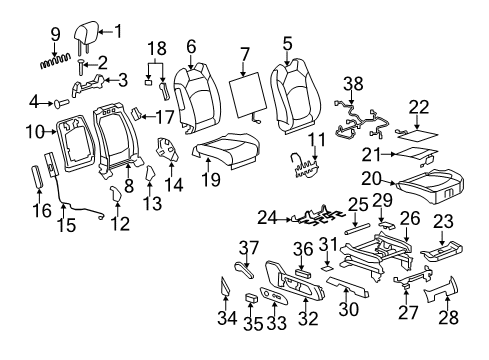 2012 Buick Enclave Passenger Seat Components Diagram