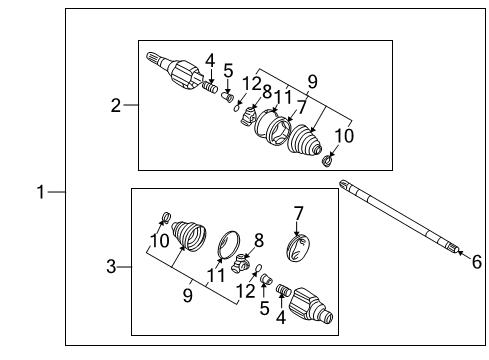 2005 Saturn Relay Drive Axles - Rear Diagram