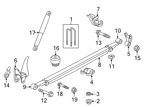 2016 Chevy Silverado 2500 HD Rear Suspension Components, Stabilizer Bar Diagram 2 - Thumbnail