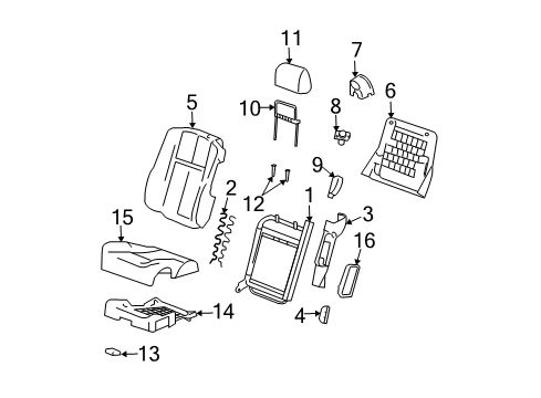 2006 Cadillac CTS Front Seat Components Diagram