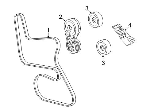 2005 Pontiac Montana Water Pump, Belts & Pulleys Diagram