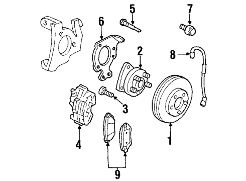 2003 Oldsmobile Aurora Brake Components Diagram