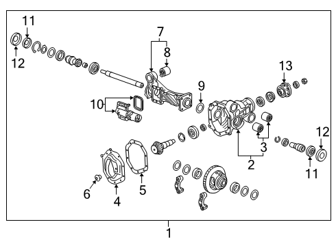 2023 GMC Sierra 1500 Carrier & Components - Front Diagram