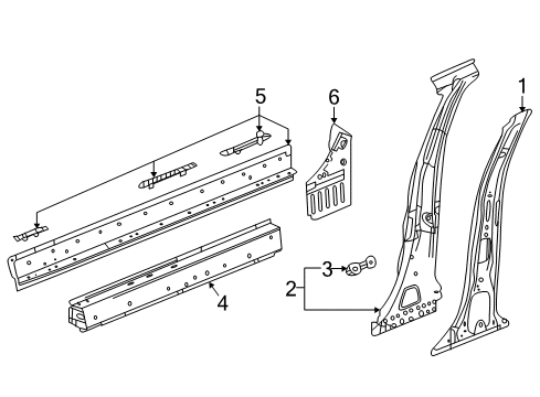 2022 Chevy Equinox Center Pillar & Rocker Diagram
