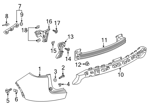 2022 Chevy Blazer Bumper & Components - Rear Diagram