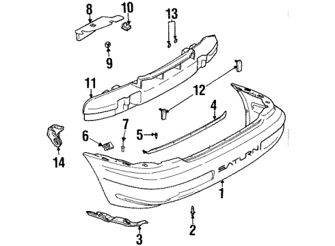 2000 Saturn SC1 Rear Bumper Diagram