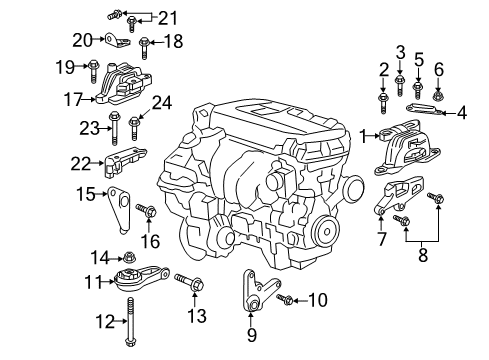2017 Chevy Malibu Engine & Trans Mounting Diagram