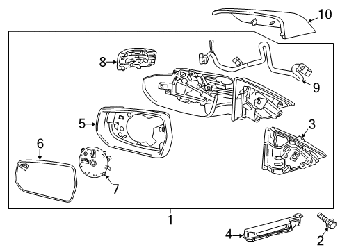 2023 Chevy Malibu Bezel, Rear Driver Side Diagram for 84705518