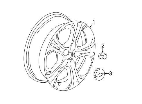2019 Chevy Bolt EV Wheel, Alloy, Rear Diagram for 42711718