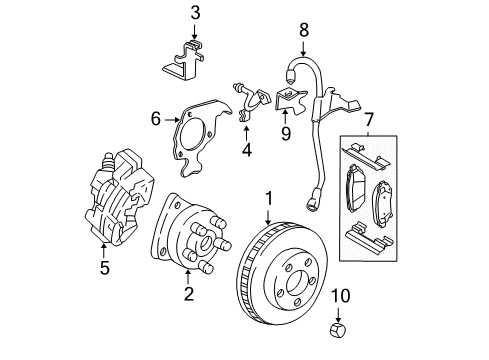 2005 Buick LeSabre Brake Components Diagram