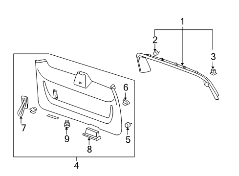 2012 Cadillac Escalade Interior Trim - Lift Gate Diagram