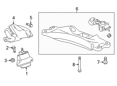 2022 Chevy Camaro Engine & Trans Mounting Diagram