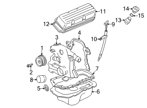 2000 Pontiac Bonneville Engine Parts & Mounts, Timing, Lubrication System Diagram 1 - Thumbnail