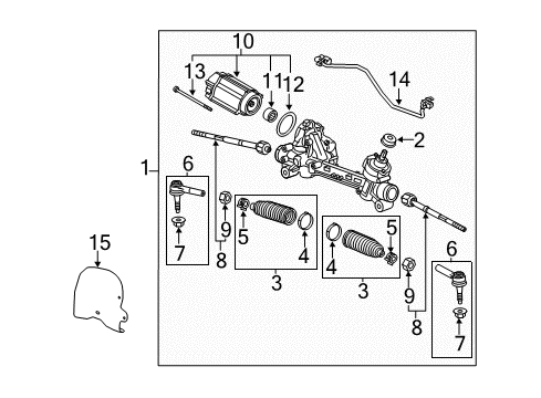 2011 GMC Terrain P/S Pump & Hoses, Steering Gear & Linkage Diagram 1 - Thumbnail