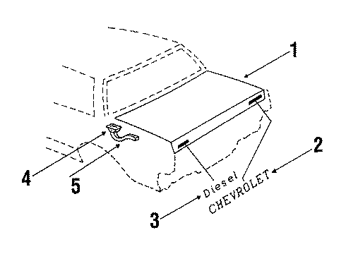 1985 Chevy Celebrity Nameplate, Rear Diagram for 20481576