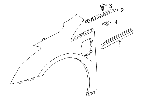 2016 Cadillac ELR Exterior Trim - Fender Diagram