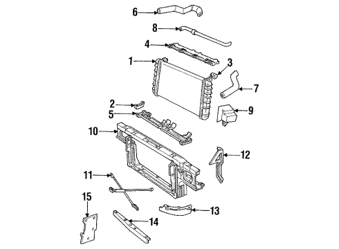 1994 Cadillac Fleetwood Radiator & Components Diagram