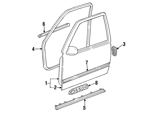 1999 GMC C2500 Suburban Front Door Diagram