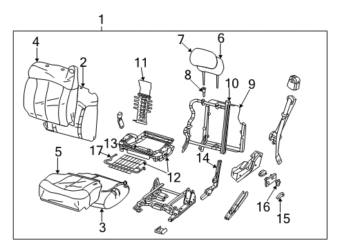 2004 Chevy Avalanche 2500 Front Seat Components Diagram 2 - Thumbnail