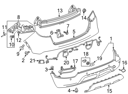 2022 Buick Encore Bumper & Components - Rear Diagram