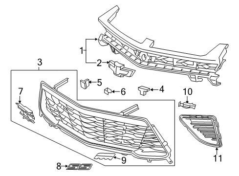 2018 Chevy Camaro Emblem Kit, Gold Diagram for 23380121
