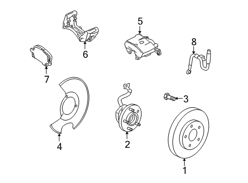 2008 Saturn Aura Brake Components Diagram