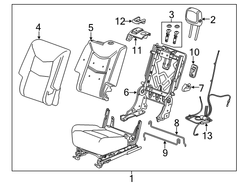 2020 Cadillac XT5 Seat Back Pad, Rear Diagram for 84683014