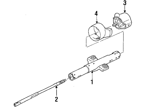 1985 Pontiac J2000 Sunbird Steering Column, Steering Wheel Diagram