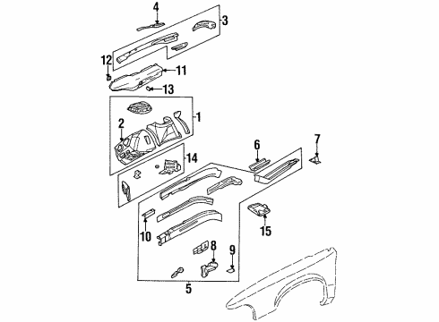 1998 Buick LeSabre Support Reinforcement Diagram for 20742236