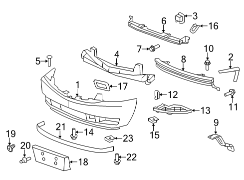 2012 Cadillac Escalade Front Bumper Diagram