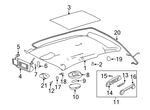 2005 Chevy Impala Interior Trim - Roof Diagram