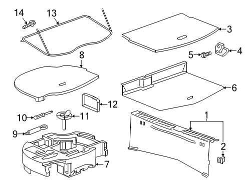 2022 Chevy Bolt EV Luggage Cover, Jet Black Diagram for 42698864