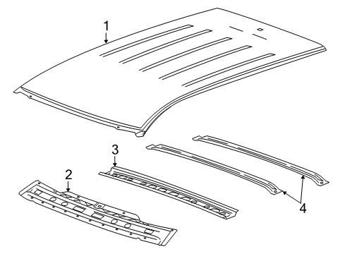 2012 Cadillac SRX Roof & Components Diagram
