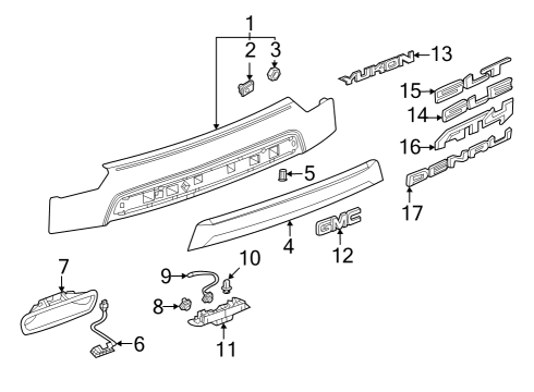 2021 GMC Yukon Control Module, Front Rear Diagram for 84761801